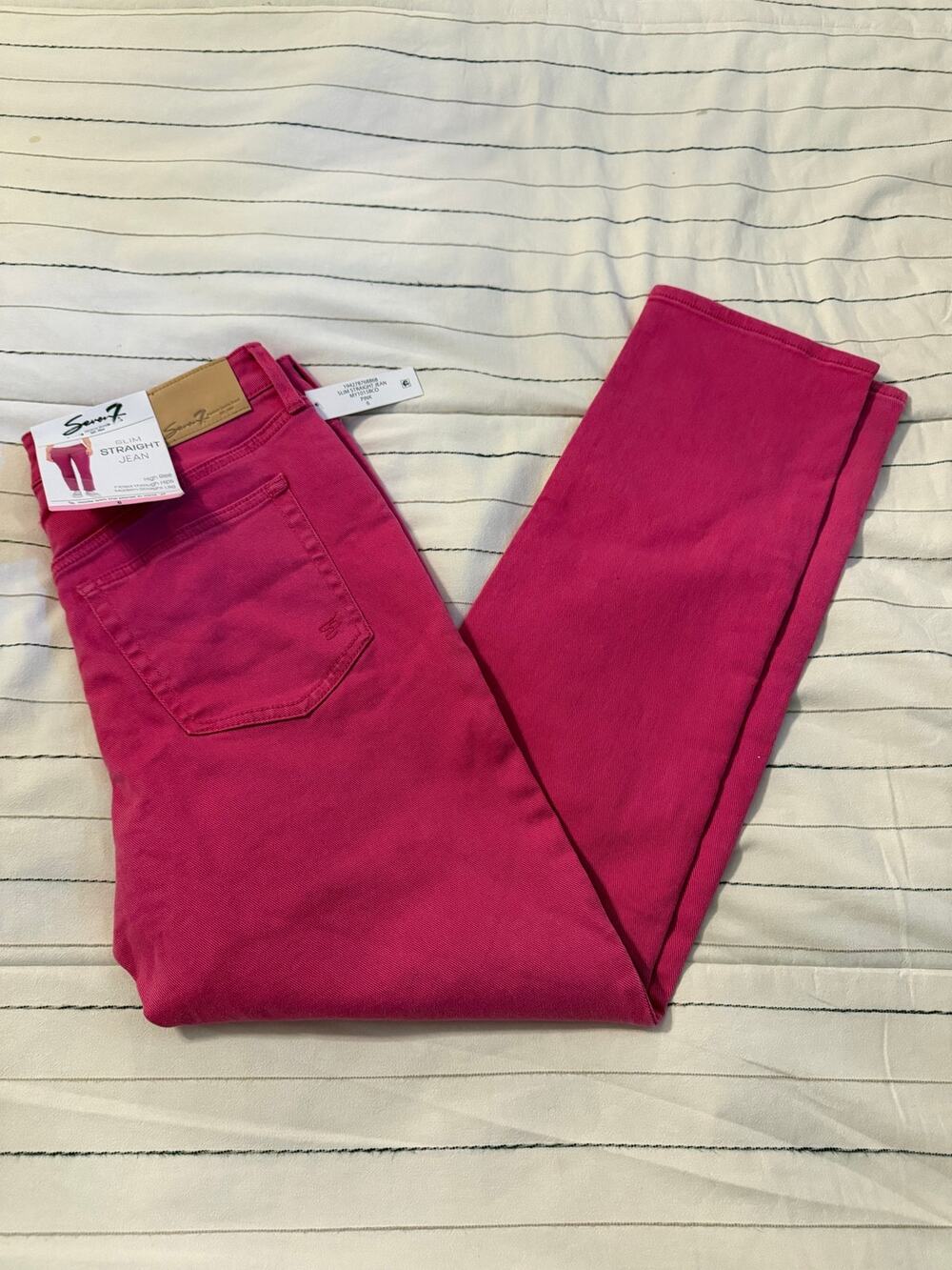 Seven 7 Pink High Rise Slim Fit Modern Cut Jeans